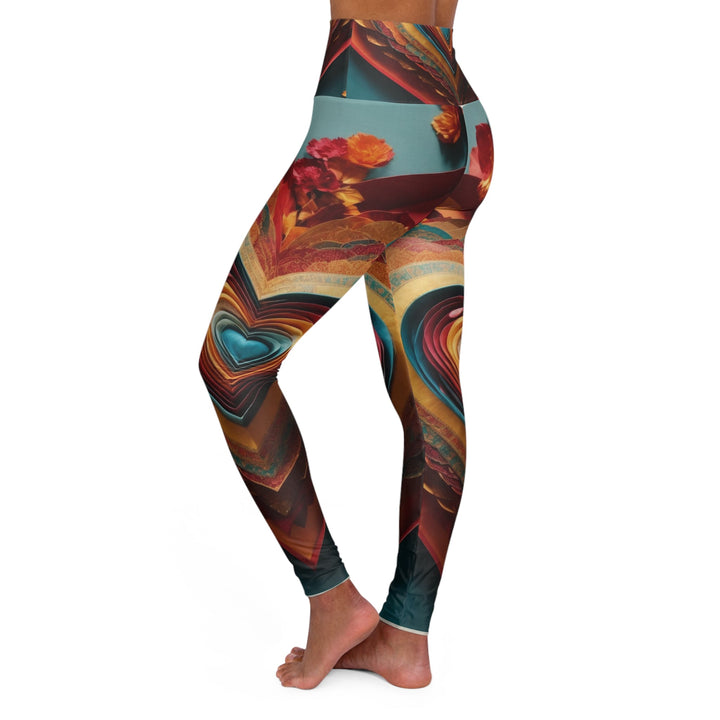 Infinite Layered Hearts - High Waisted AOP Yoga Leggings - All Over Prints - g(0D·IO) - XS - -