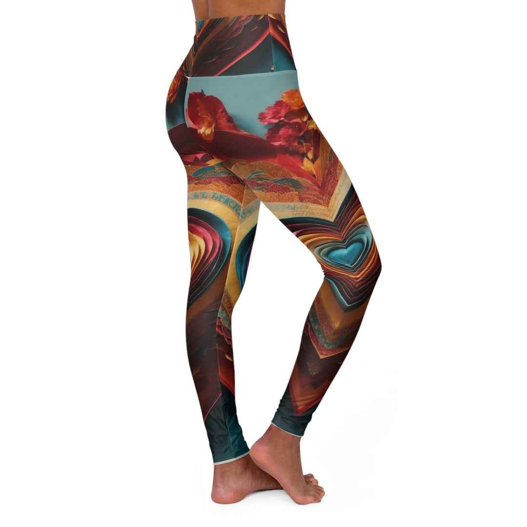 Infinite Layered Hearts - High Waisted AOP Yoga Leggings - All Over Prints - g(0D·IO) - XS - -