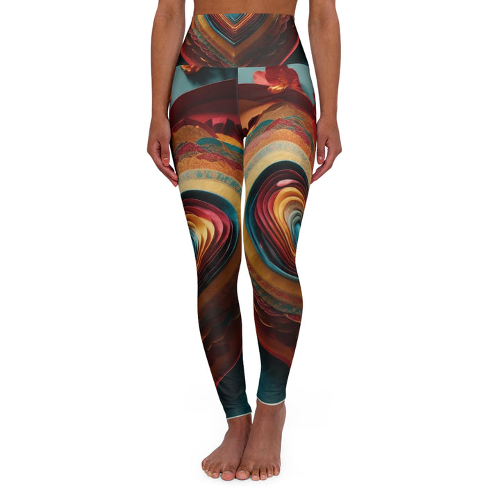 Infinite Layered Hearts - High Waisted AOP Yoga Leggings - All Over Prints - g(0D·IO) - XS - -