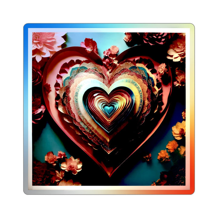 Infinite Layered Hearts - Holographic Die-Cut Sticker - Paper products - g(0D·IO) - 4" × 4" - Die-Cut - Holographic