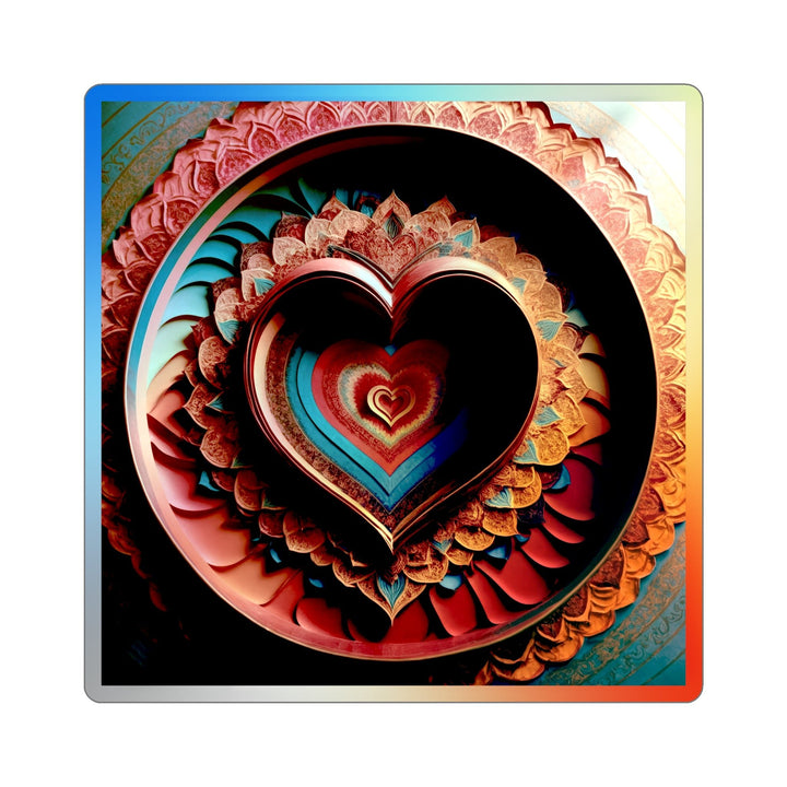 Infinite Layered Hearts - Holographic Die-Cut Sticker - Paper products - g(0D·IO) - 6" × 6" - Die-Cut - Holographic