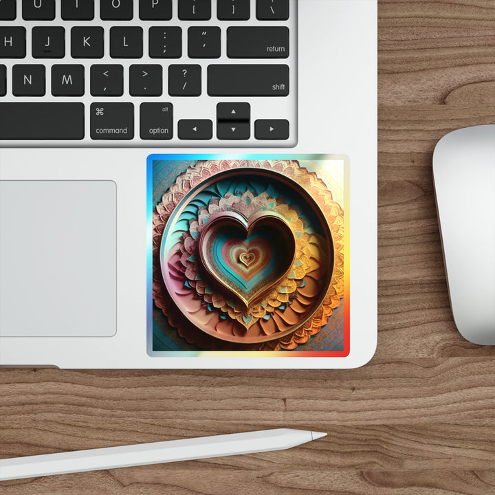 Infinite Layered Hearts - Holographic Die-Cut Sticker - Paper products - g(0D·IO) - 5" × 5" - Die-Cut - Holographic