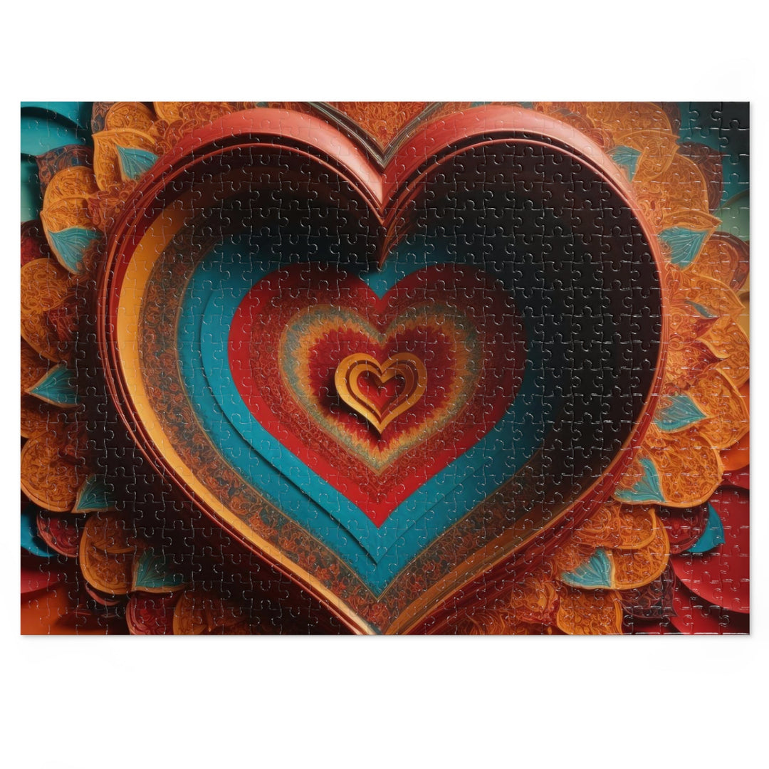 Infinite Layered Hearts - Jigsaw Puzzle (100, 252, 500, 1000 pieces) - Puzzle - g(0D·IO) - 20.5" × 15" (500 pcs) - -