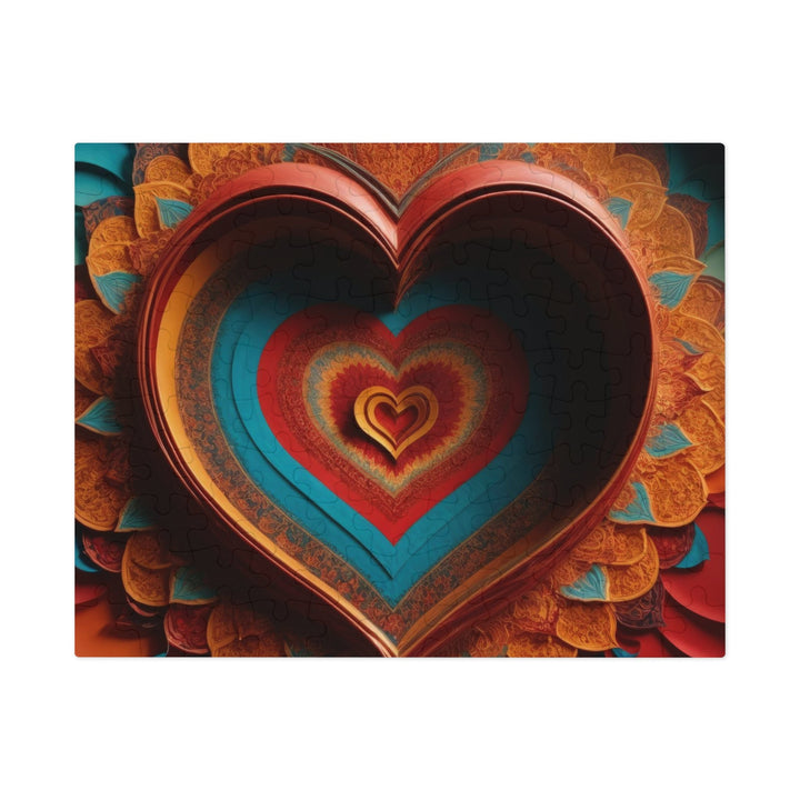 Infinite Layered Hearts - Jigsaw Puzzle (100, 252, 500, 1000 pieces) - Puzzle - g(0D·IO) - 9.6" × 8" (110 pcs) - -