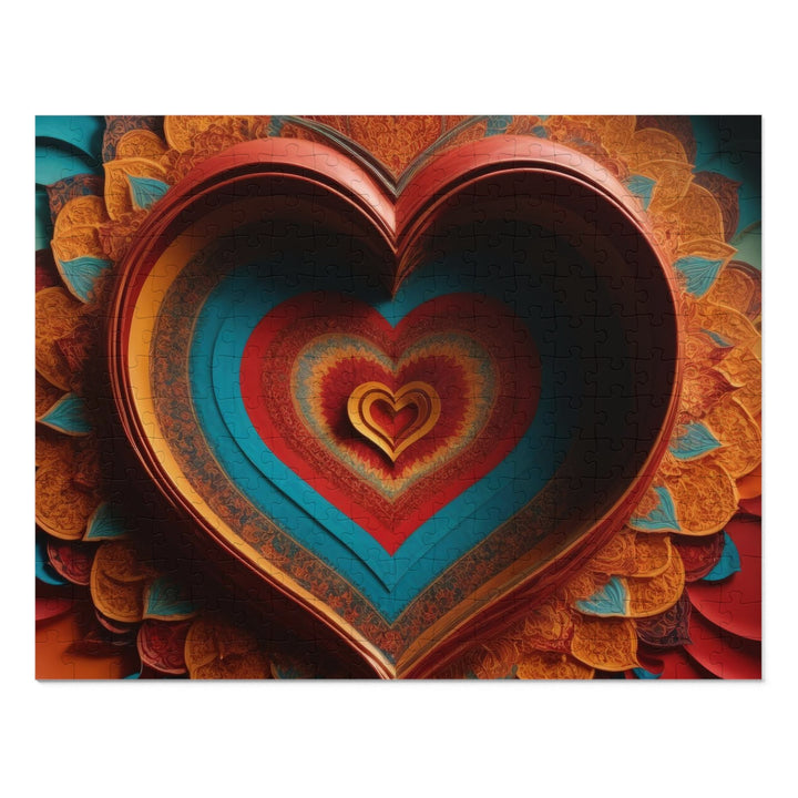 Infinite Layered Hearts - Jigsaw Puzzle (100, 252, 500, 1000 pieces) - Puzzle - g(0D·IO) - 14" × 11" (252 pcs) - -