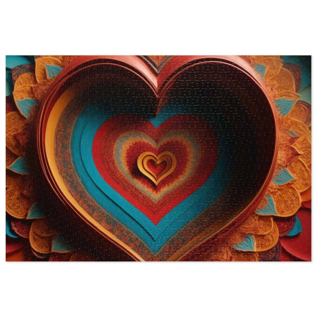 Infinite Layered Hearts - Jigsaw Puzzle (100, 252, 500, 1000 pieces) - Puzzle - g(0D·IO) - 29.25" × 19.75" (1000 pcs) - -