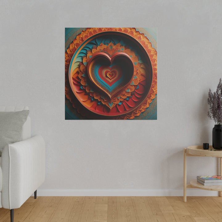 Infinite Layered Hearts - Matte Canvas - Canvas - g(0D·IO) - 32" x 32" (Square) - 0.75'' -