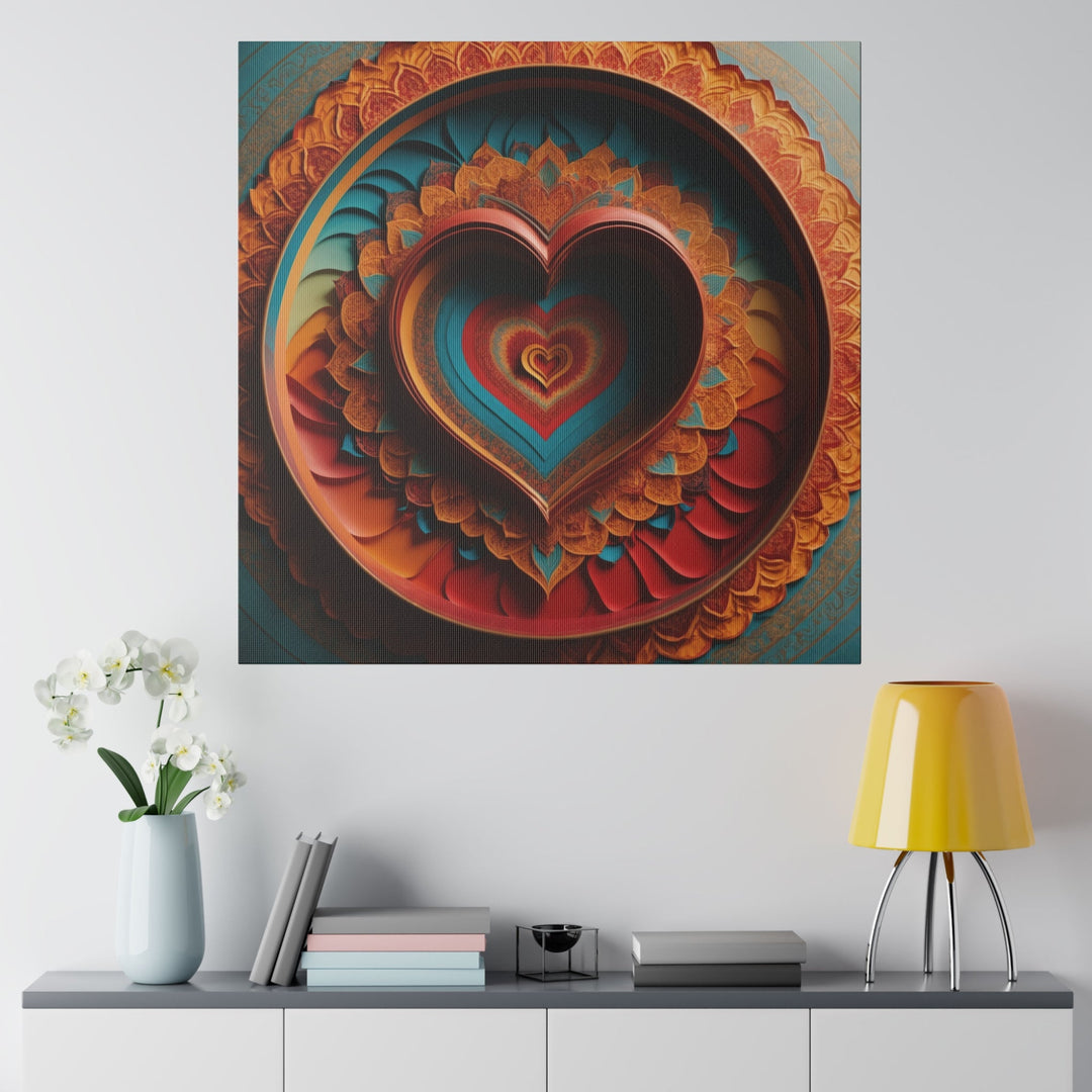 Infinite Layered Hearts - Matte Canvas - Canvas - g(0D·IO) - 32" x 32" (Square) - 0.75'' -