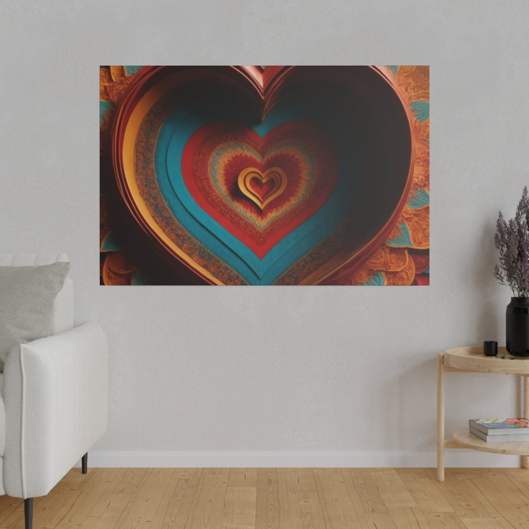 Infinite Layered Hearts - Matte Canvas - Canvas - g(0D·IO) - 32" x 32" (Square) - 0.75'' -