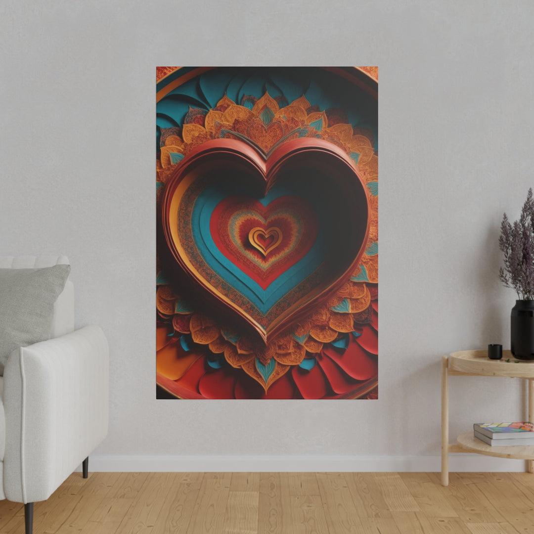 Infinite Layered Hearts - Matte Canvas - Canvas - g(0D·IO) - 32" x 32" (Square) - 0.75'' -