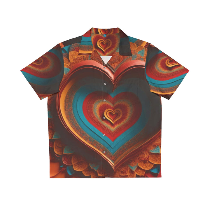 Infinite Layered Hearts - Men's Hawaiian Shirt - All Over Prints - g(0D·IO) - S - White -