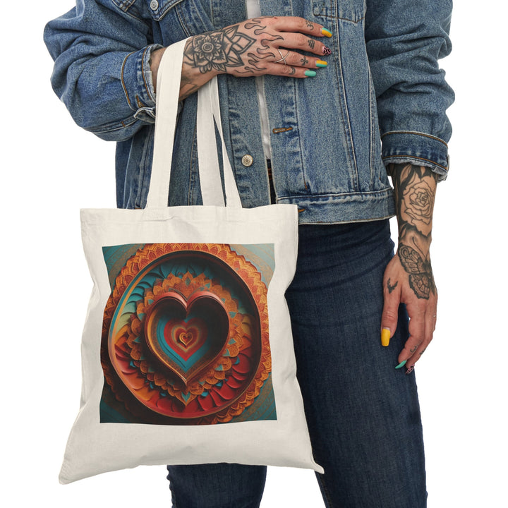 Infinite Layered Hearts - Natural Tote Bag - Bags - g(0D·IO) - 15" x 16" - Natural -