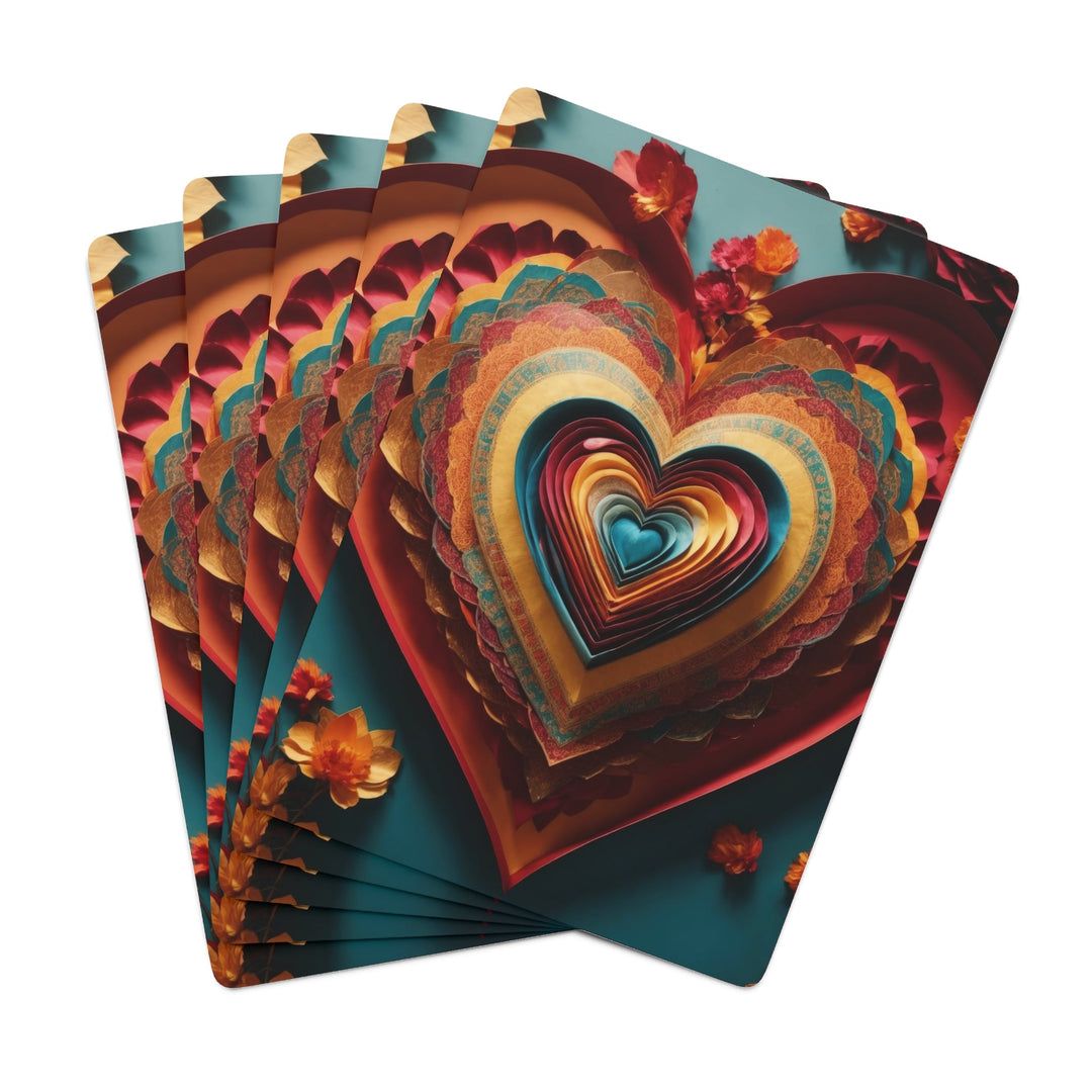 Infinite Layered Hearts - Poker Cards - Paper products - g(0D·IO) - 2.47" x 3.47" - White - Semi Glossy