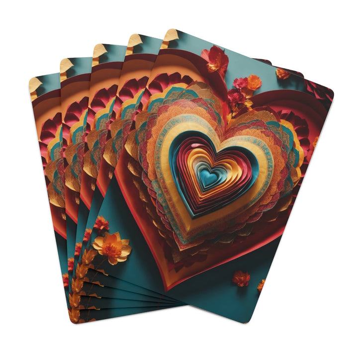 Infinite Layered Hearts - Poker Cards - Paper products - g(0D·IO) - 2.47" x 3.47" - White - Semi Glossy