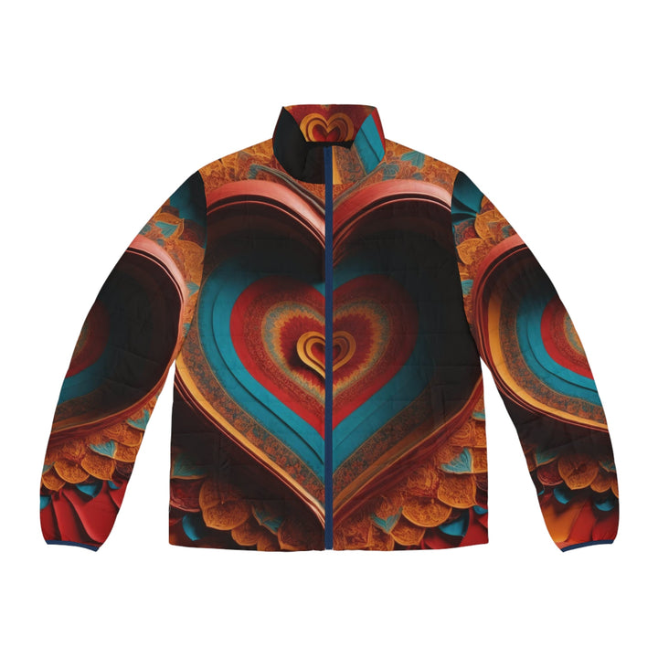 Infinite Layered Hearts - Puffer Jacket - All Over Prints - g(0D·IO) - S - Dark blue zipper -