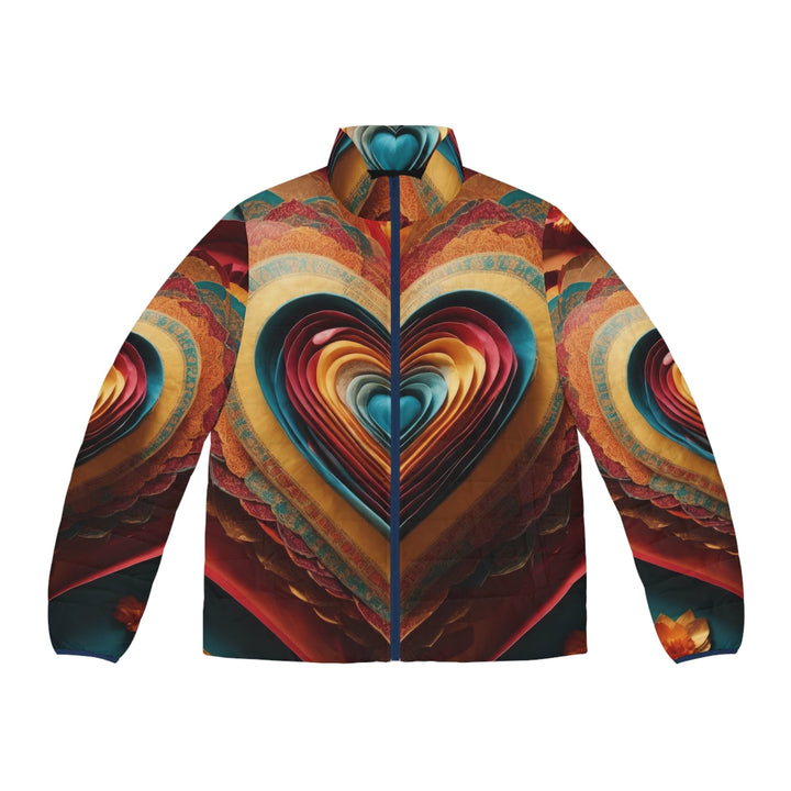 Infinite Layered Hearts - Puffer Jacket - All Over Prints - g(0D·IO) - S - Dark blue zipper -