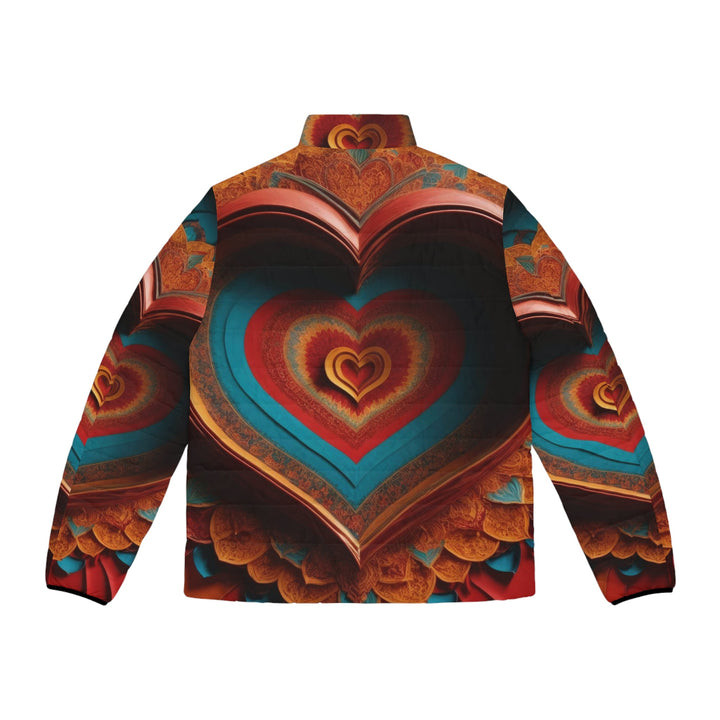 Infinite Layered Hearts - Puffer Jacket - All Over Prints - g(0D·IO) - S - Black zipper -