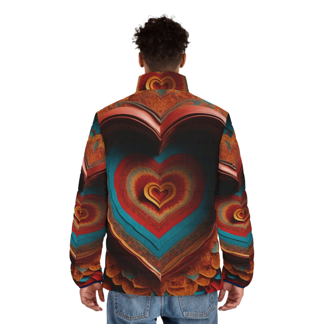 Infinite Layered Hearts - Puffer Jacket - All Over Prints - g(0D·IO) - S - Black zipper -