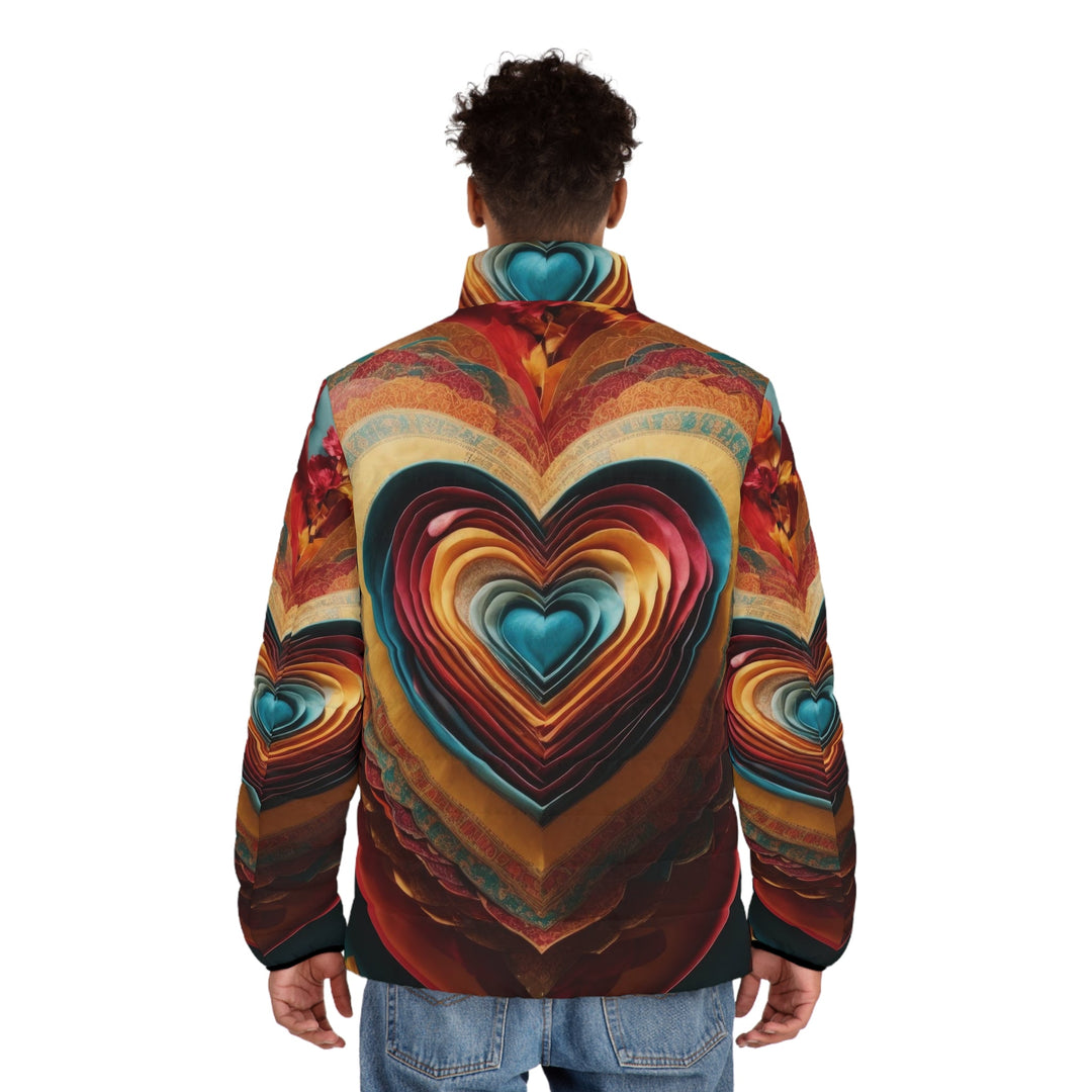 Infinite Layered Hearts - Puffer Jacket - All Over Prints - g(0D·IO) - S - Black zipper -