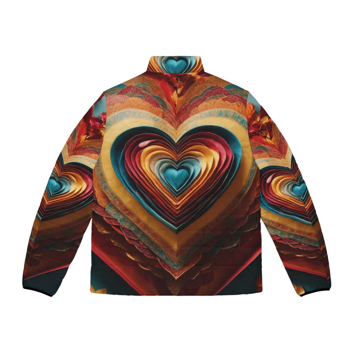 Infinite Layered Hearts - Puffer Jacket - All Over Prints - g(0D·IO) - S - Black zipper -