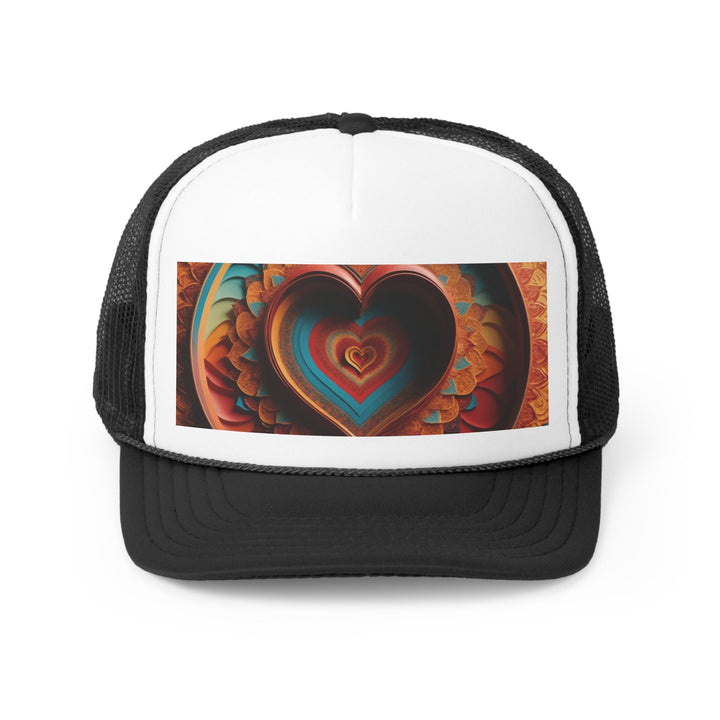 Infinite Layered Hearts - Trucker Hat - Hats - g(0D·IO) - Black - One size -