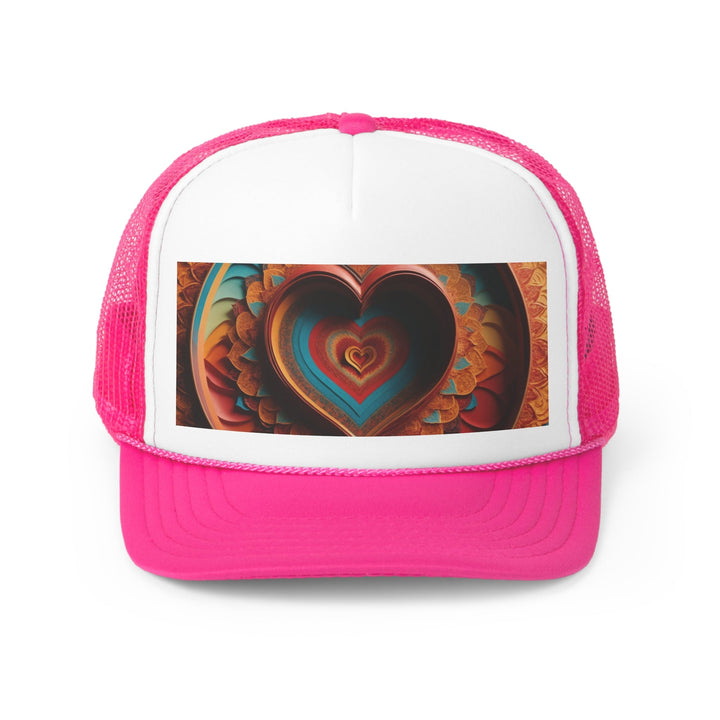 Infinite Layered Hearts - Trucker Hat - Hats - g(0D·IO) - Pink - One size -