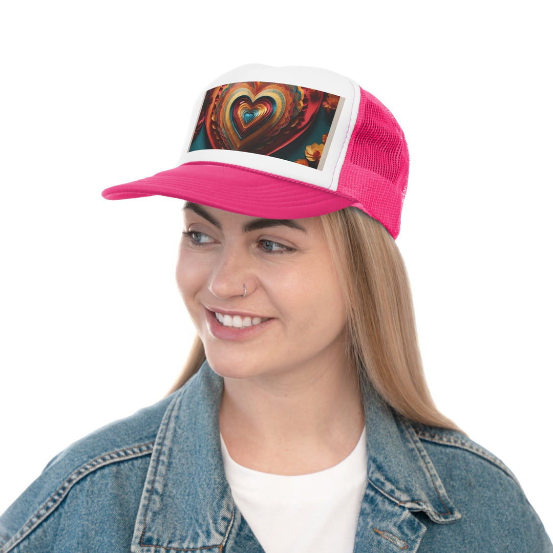 Infinite Layered Hearts - Trucker Hat - Hats - g(0D·IO) - Pink - One size -