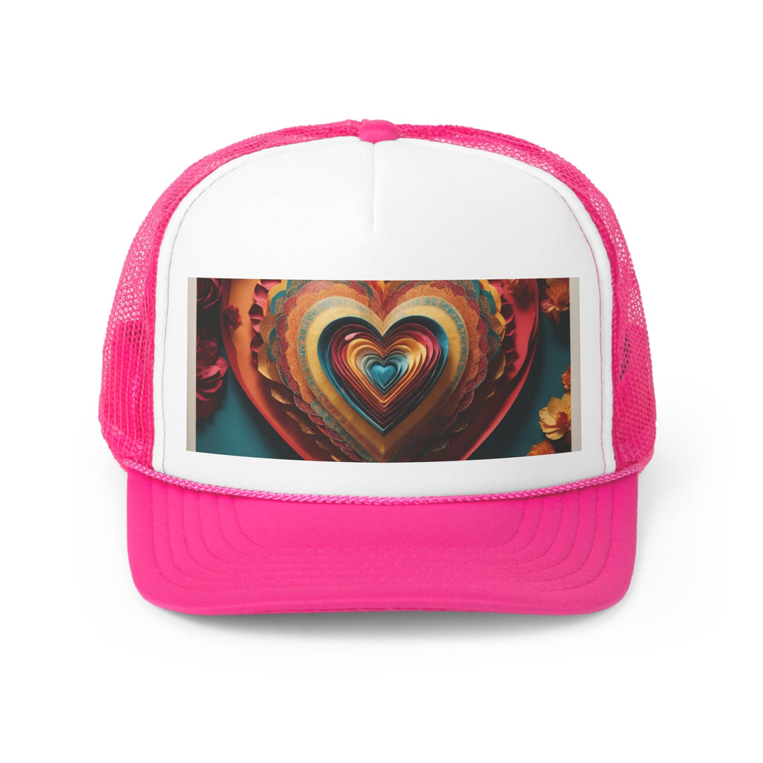 Infinite Layered Hearts - Trucker Hat - Hats - g(0D·IO) - Pink - One size -