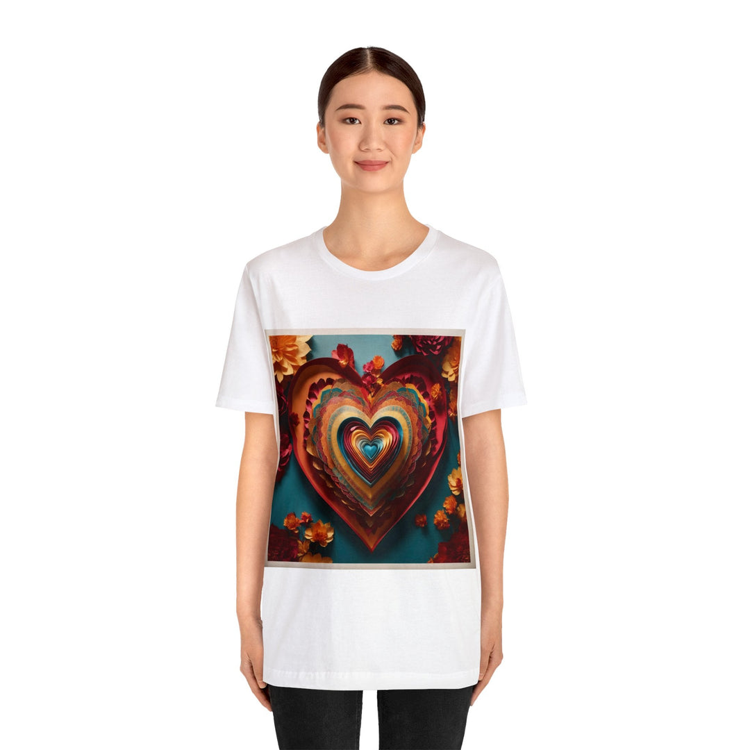 Infinite Layered Hearts - Unisex Jersey Short Sleeve Tee - T-Shirt - g(0D·IO) - Black - S -