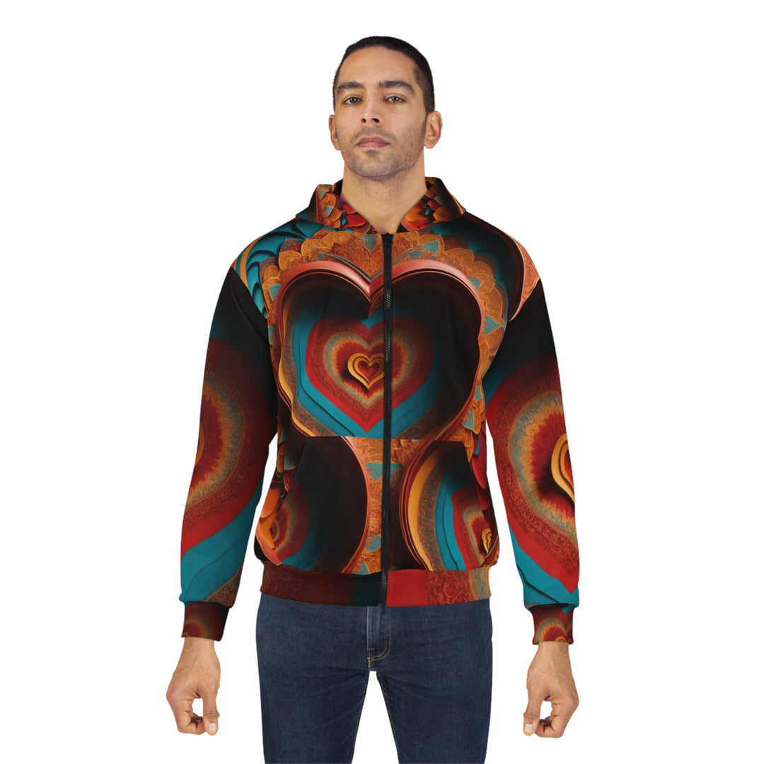 Infinite Layered Hearts - Unisex Zip Hoodie - All Over Prints - g(0D·IO) - XS - -