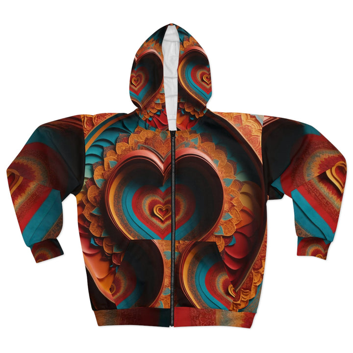 Infinite Layered Hearts - Unisex Zip Hoodie - All Over Prints - g(0D·IO) - XS - -