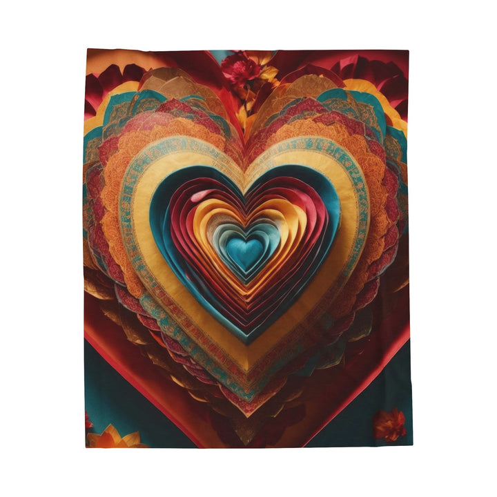 Infinite Layered Hearts - Velveteen Plush Blanket - All Over Prints - g(0D·IO) - 50" × 60" - -