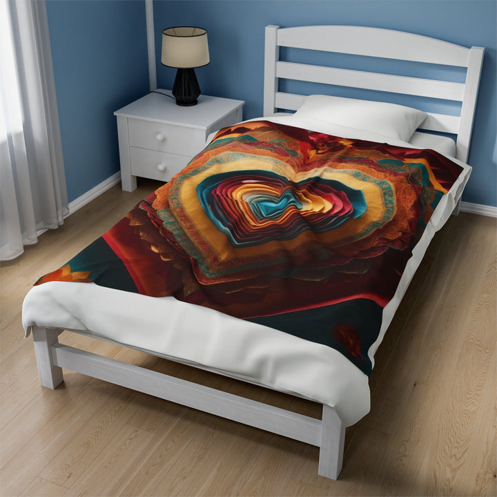 Infinite Layered Hearts - Velveteen Plush Blanket - All Over Prints - g(0D·IO) - 30" × 40" - -