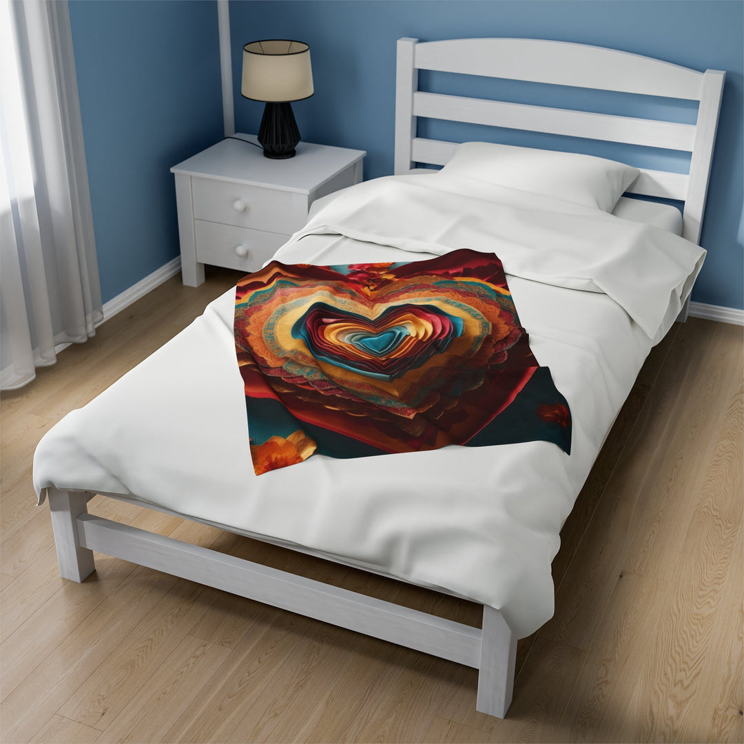 Infinite Layered Hearts - Velveteen Plush Blanket - All Over Prints - g(0D·IO) - 30" × 40" - -