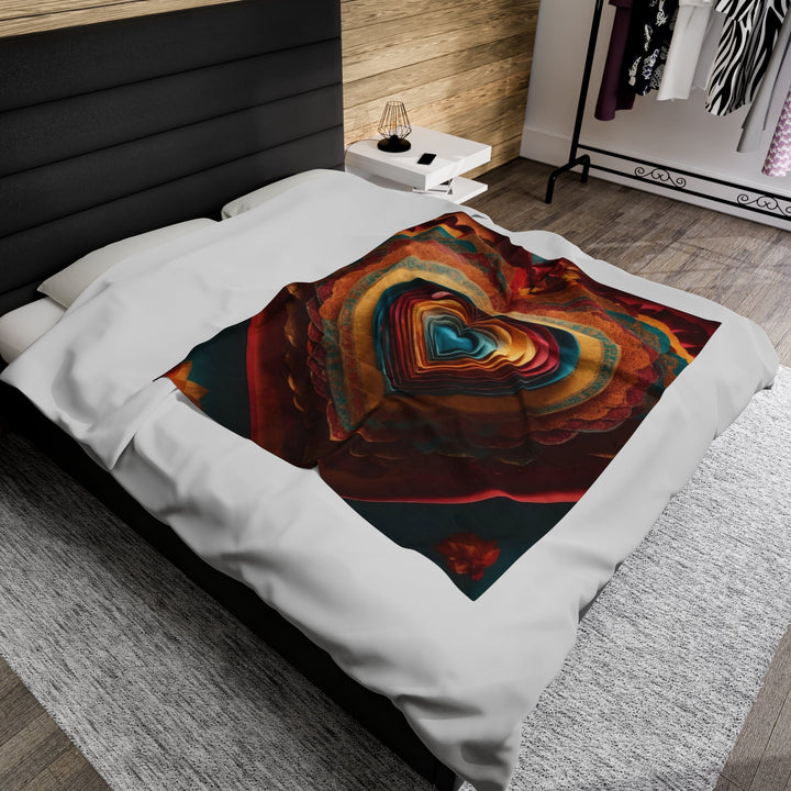 Infinite Layered Hearts - Velveteen Plush Blanket - All Over Prints - g(0D·IO) - 30" × 40" - -