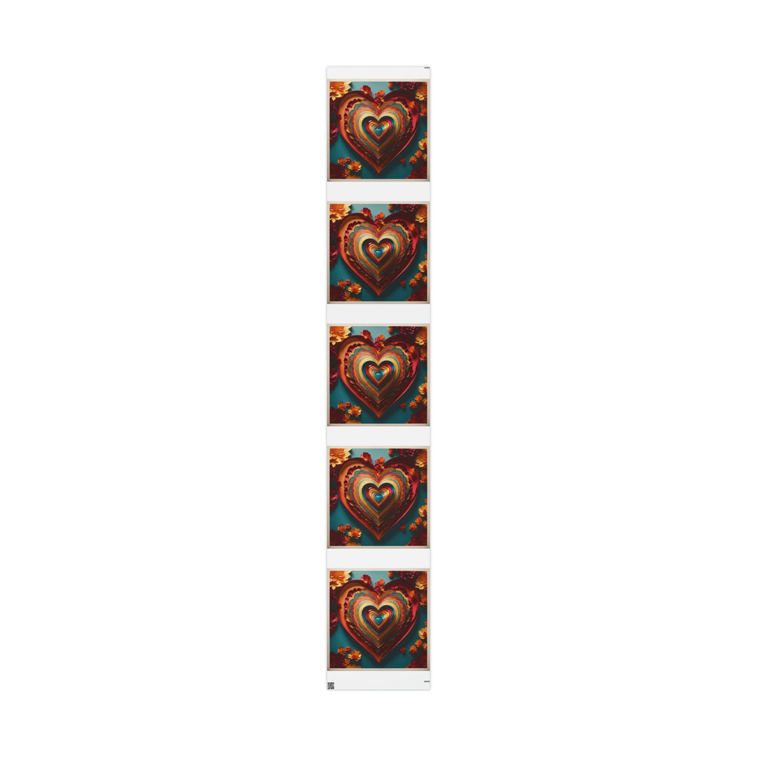 Infinite Layered Hearts - Wrapping Paper - Home Decor - g(0D·IO) - 30" x 180" - Matte -