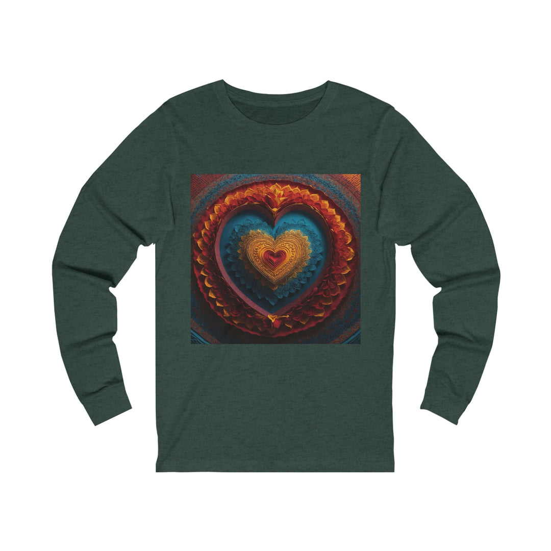 Infinite Layered Love - Unisex Jersey Long Sleeve Tee - Long-sleeve - g(0D·IO) - S - Heather Forest -