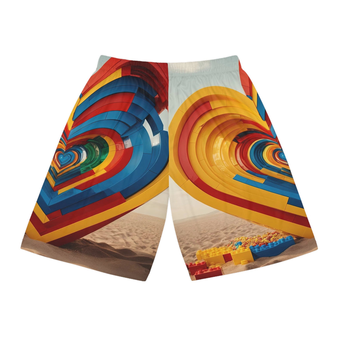 Infinite LEGO Love - AOP Basketball Shorts - All Over Prints - g(0D·IO) - Seam thread color automatically matched to design - XS -