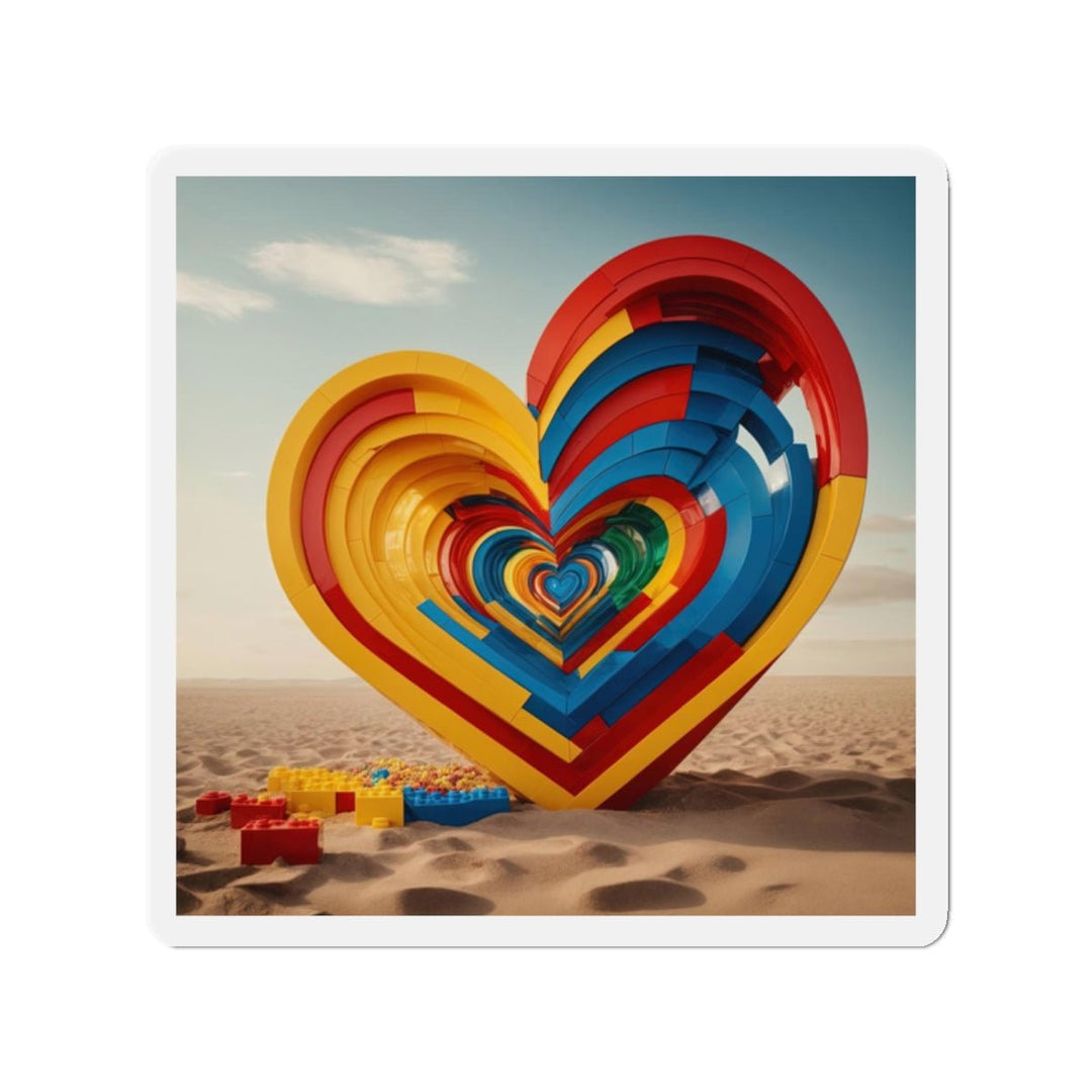 Infinite LEGO Love - Die-cut Magnet - Home Decor - g(0D·IO) - 2" x 2" - Die-Cut - 1 pc