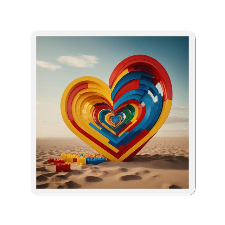 Infinite LEGO Love - Die-cut Magnet - Home Decor - g(0D·IO) - 6 × 6" - Die-Cut - 1 pc