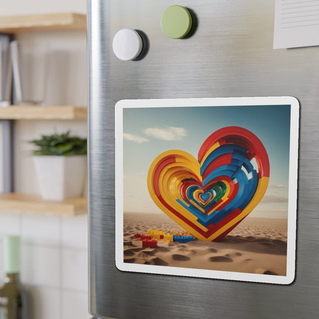 Infinite LEGO Love - Die-cut Magnet - Home Decor - g(0D·IO) - 6 × 6" - Die-Cut - 1 pc