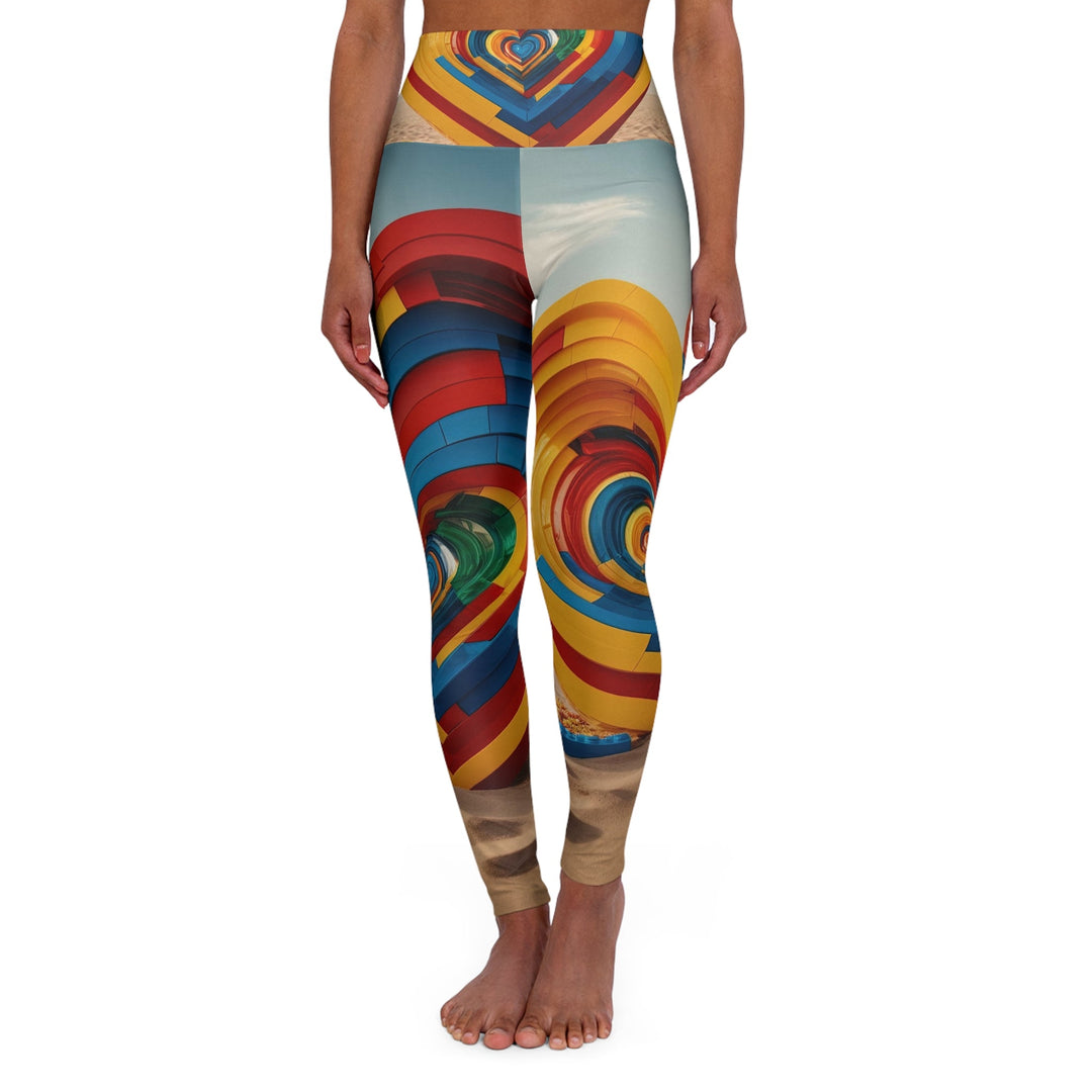 Infinite LEGO Love - High Waisted AOP Yoga Leggings - All Over Prints - g(0D·IO) - XS - -