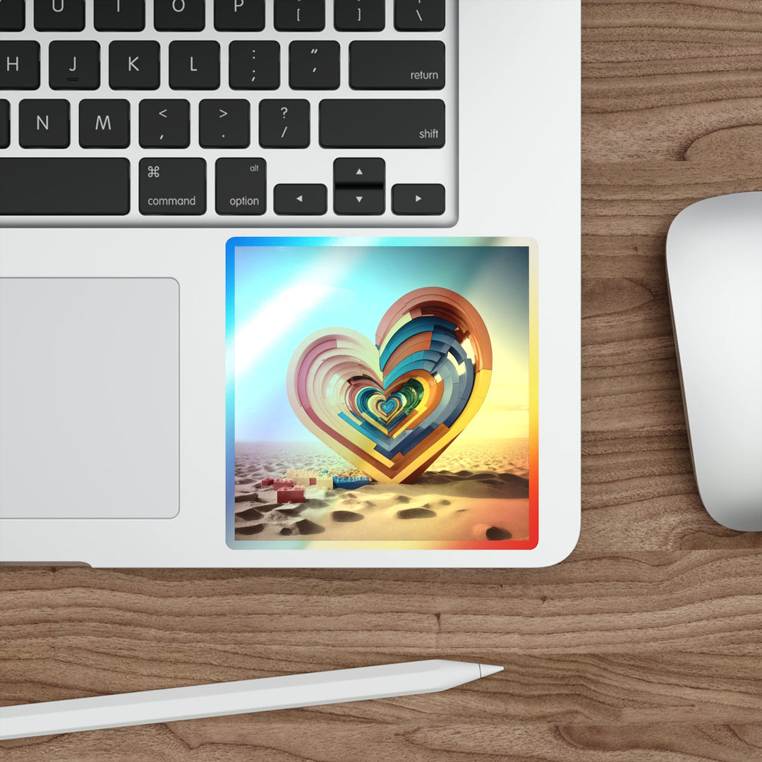 Infinite LEGO Love - Holographic Die-Cut Sticker - Paper products - g(0D·IO) - 5" × 5" - Die-Cut - Holographic