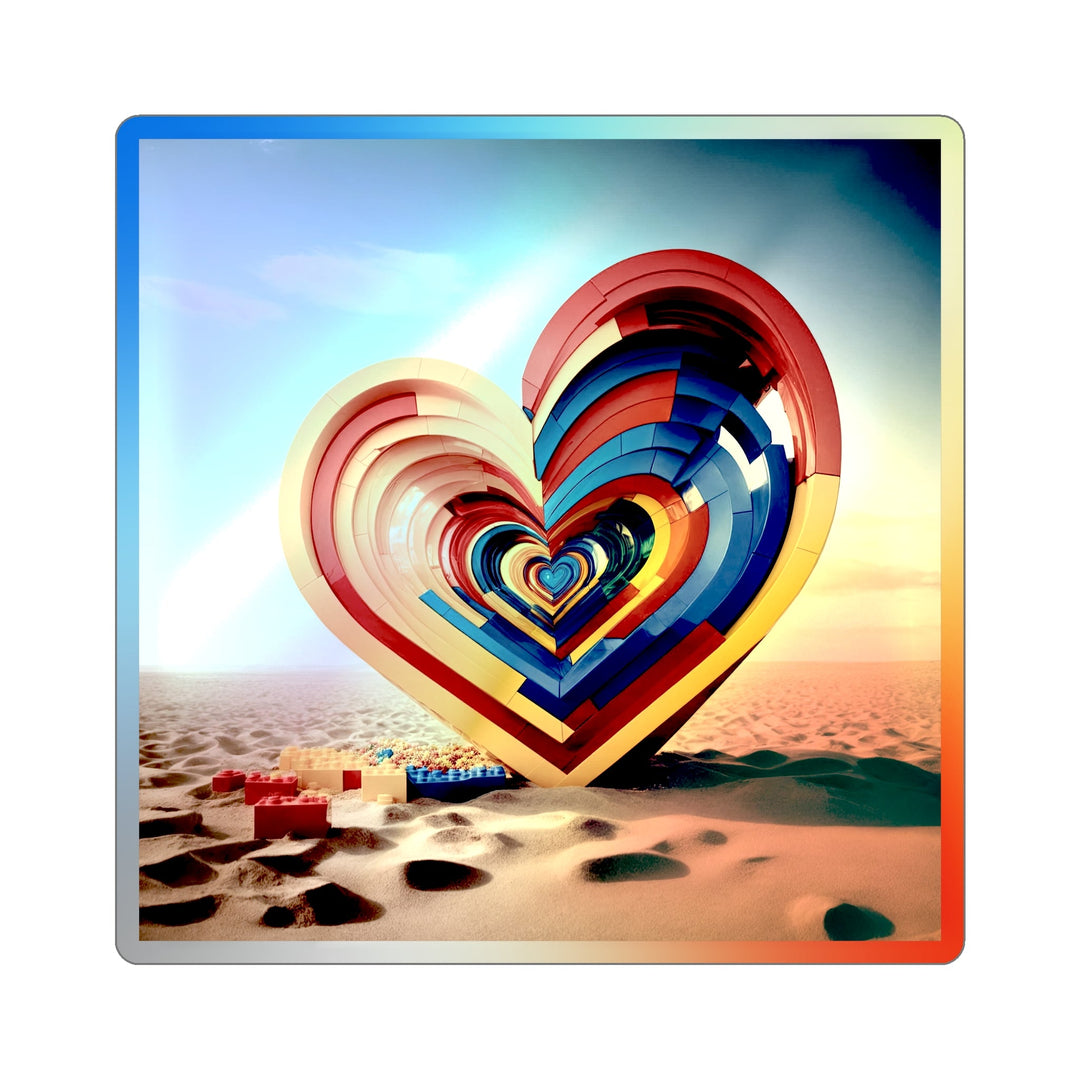 Infinite LEGO Love - Holographic Die-Cut Sticker - Paper products - g(0D·IO) - 4" × 4" - Die-Cut - Holographic