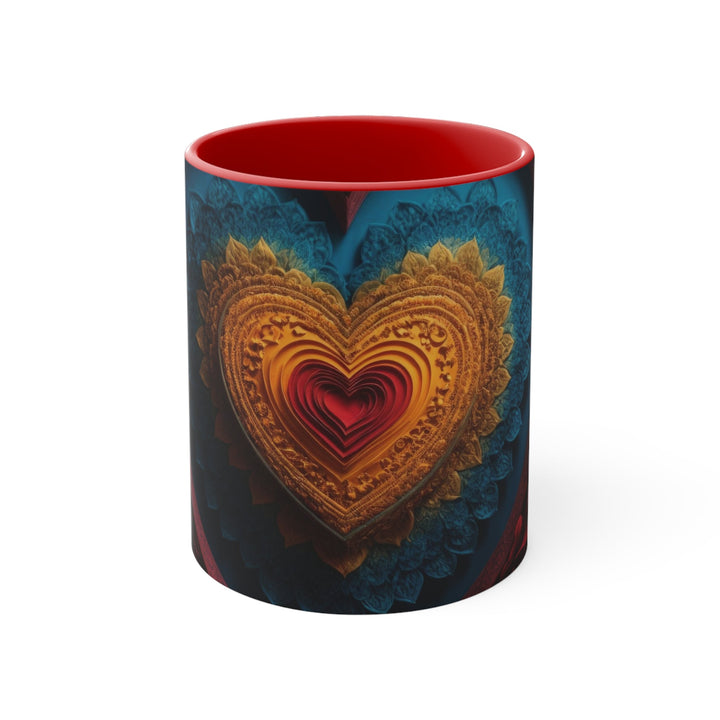 Infinite Love Mandala - Accent Coffee Mug - Mug - g(0D·IO) - Red - 11oz -