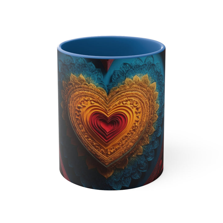 Infinite Love Mandala - Accent Coffee Mug - Mug - g(0D·IO) - Blue - 11oz -