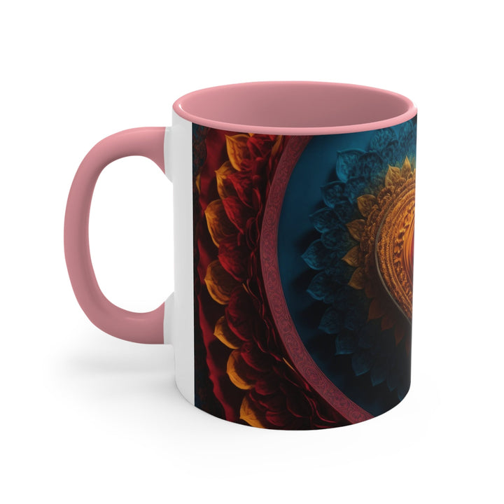 Infinite Love Mandala - Accent Coffee Mug - Mug - g(0D·IO) - Pink - 11oz -