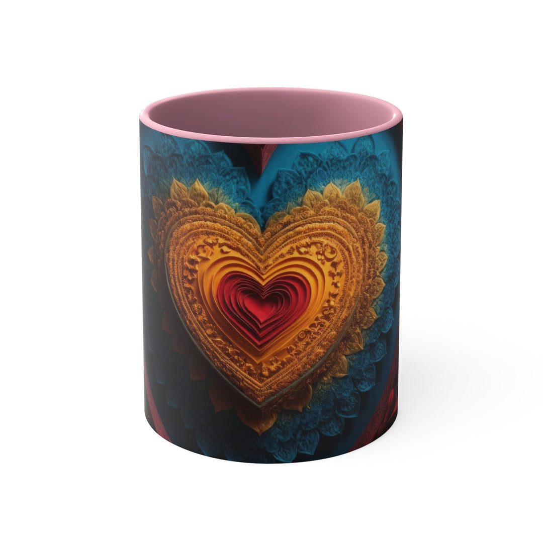 Infinite Love Mandala - Accent Coffee Mug - Mug - g(0D·IO) - Pink - 11oz -