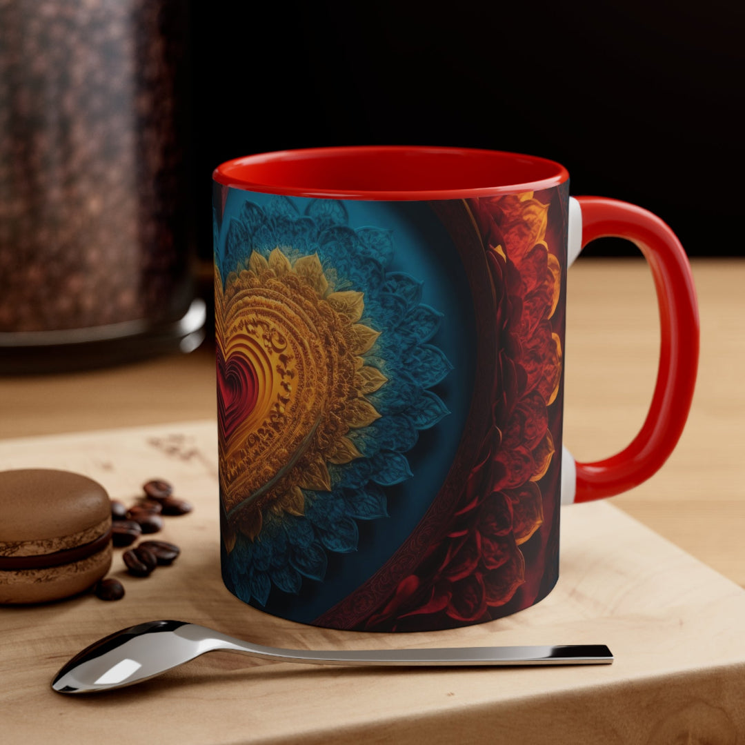 Infinite Love Mandala - Accent Coffee Mug - Mug - g(0D·IO) - Pink - 11oz -