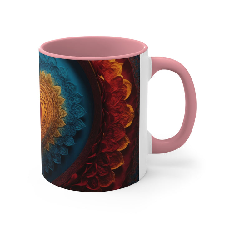 Infinite Love Mandala - Accent Coffee Mug - Mug - g(0D·IO) - Pink - 11oz -